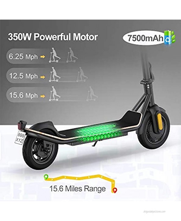 Electric Scooter 350W Motor 3 Gears Max Speed 15.5MPH 16 Miles Powerful Battery with 8.5'' Tires Foldable Electric Scooter for Adults Max Load 260lbs