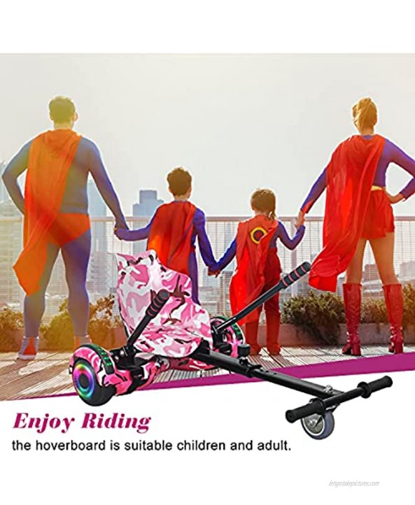 FLYING-ANT Hoverboard with Seat Attachment 6.5” Self Balancing Scooter with Hoverkart Hoverboards with Bluetooth and LED Lights Best Gift for Kids and Teenagers ,Shipping from USA