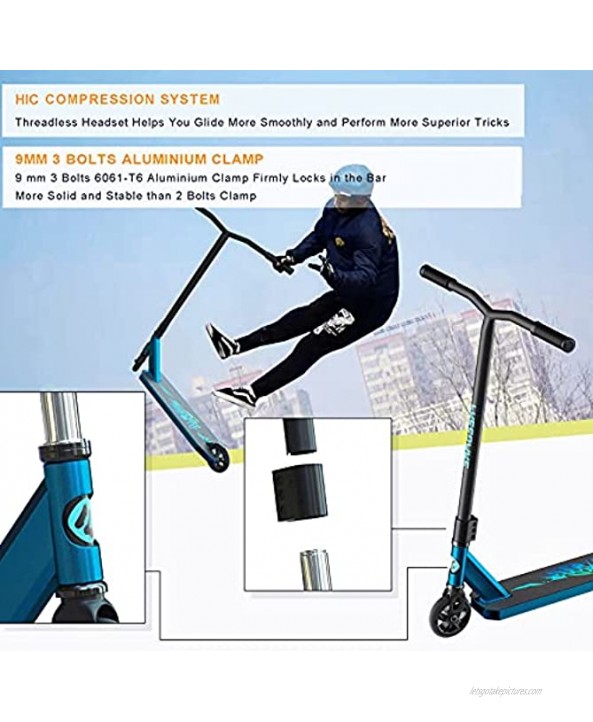 FREEDARE JB-2 Pro Scooter Stunt Scooter Complete Trick Scooter for Kids 8 Years and Up Teens Adults Boys and Girls Freestyle Street Scooter for Intermediate and Beginner Skate Park