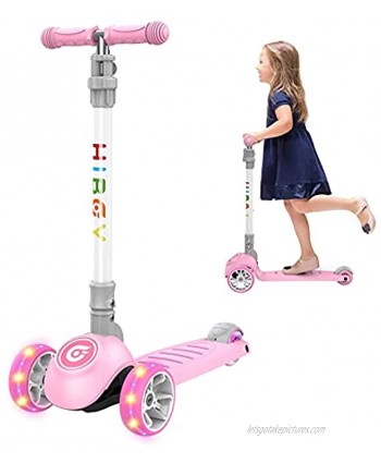 Hiboy hidy Scooter for Kids 3 Wheel Scooter Adjustable Height & Flashing LED Wheels for Toddler Kick Scooter for Kids Boys & Girls Suitable for Age 3-12