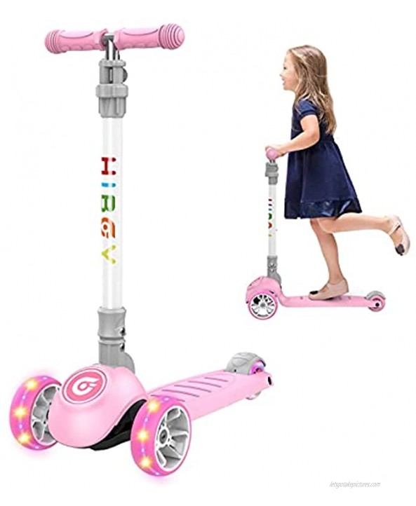 Hiboy hidy Scooter for Kids 3 Wheel Scooter Adjustable Height & Flashing LED Wheels for Toddler Kick Scooter for Kids Boys & Girls Suitable for Age 3-12