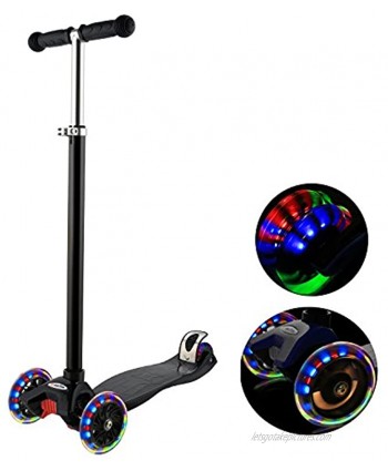 Hikole Scooter for Kids with 3 LED Wheels – Adjustable Height Lean to Steer Design 3 Wheels Kick Scooter for Girls & Boys 3-12 Years Old