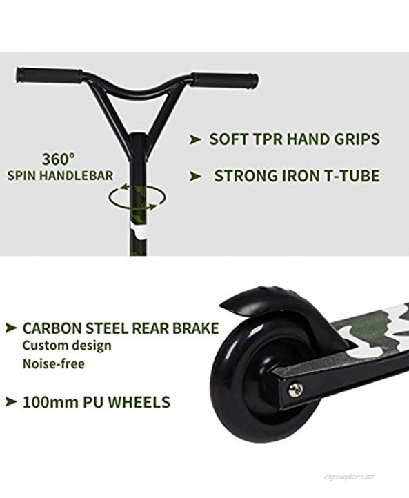 H.yeed Pro Scooter Stunt Scooters with 100mm PU Wheels and ABEC-5 Bearings Entry Level Freestyle Trick Scooter for Kids Teens Boys Beginner 8 Years and Up