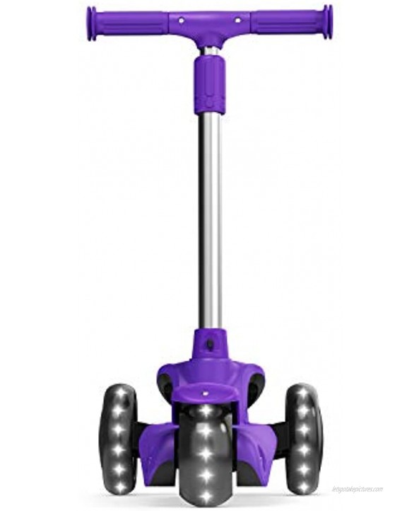 Jetson Lumi 3 Wheel Light-Up Kick Scooter for Girls or Boys Ages 3+ Max Grip Light Up Deck and PVC Wheels- Adjustable Height