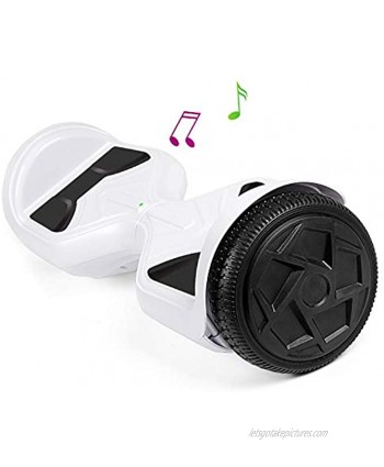 LIEAGLE Hoverboard 6.5" Self Balancing Scooter Hover Board with bluetooth Wheels LED Lights for Kids AdultsA18 white