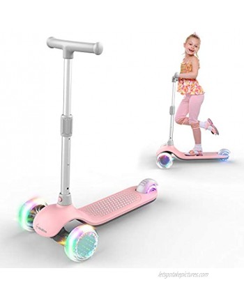 MiniBoss Kick Scooter for Kids 3 Wheels Kids Scooter with Fashional Lights Folding Kids Scooter Flexible Scooter for Kids with Wide Deck and Adjustable Ergonomic Hand Bar for 2 to 12 Years Kids