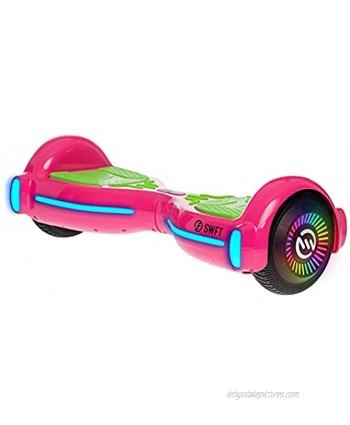 RIDE SWFT Hoverboard Self Balancing Electric Scooter Bluetooth Speakers 6.5" Light Up Rainbow Color Wheels,LED Board Lights UL2272 Certified