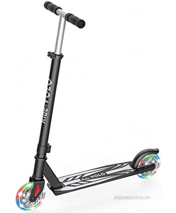 RideVOLO K05 Kick Scooter Suitable for 4-9 Years Old 5'' PU Flash Wheels 3 Adjustable Heights Lightweight Aluminum Alloy FrameOnly 5.19lb ABEC-5 Wheel Bearings Max Load 110lbs
