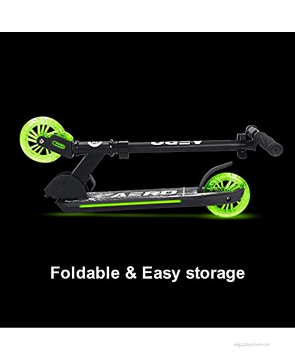 Scostar Aero C2 Kick Scooter for Kids Ages 5-8 with Dynamic RGB Lights Foldable and Height Adjustable Kids Scooter with Fiberglass Lighting Tube