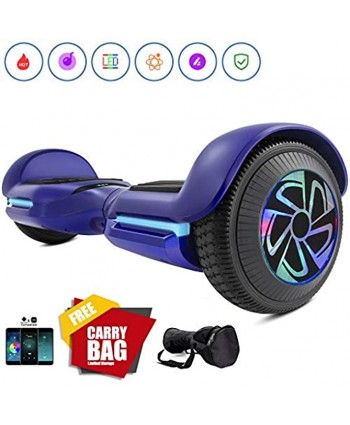 Spadger Hoverboard Self Balancing Scooter 6.5" Two-Wheel Self Balancing Hoverboard SS-1 with BLE Speaker and LED Lights APP Enabled Electric Scooter for Adult Kids UL 2272 Certified