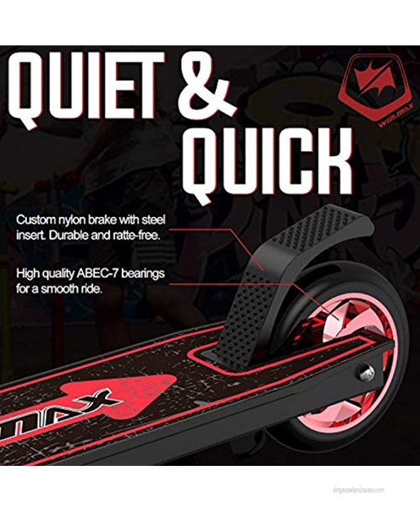 WIN.MAX Pro Scooter 110mm Stunt Scooter for Kids Ages 7-14 Complete Trick Scooter for Teens Adults BMX Freestyle Tricks Aluminum Core Wheels & Upgraded Fork Perfect for Beginner to Intermediate