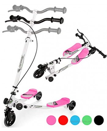 WOOKRAYS Swing Scooter 3 Wheels Foldable Wiggle Scooter Tri Slider Kick Speeder Push Scooter with Adjustable Handle for Kid Ages 5 Years Old and Up