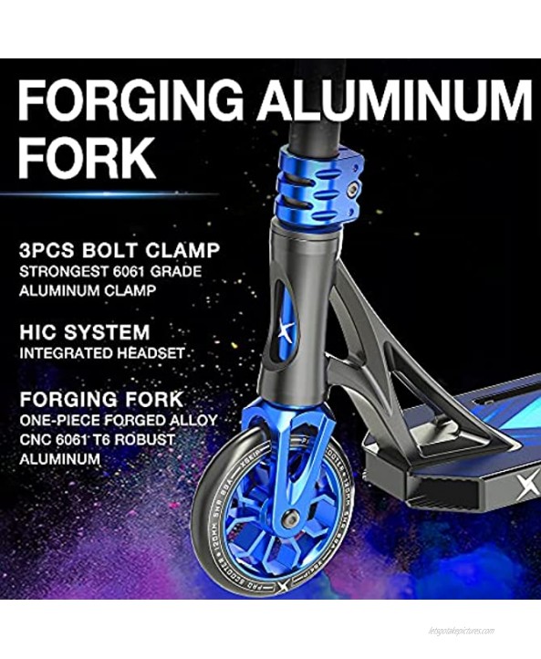 XSKIP Pro Scooter Trick Scooters for Teens Kids and Adults with 120mm Aluminum Core Wheels Total Height 36