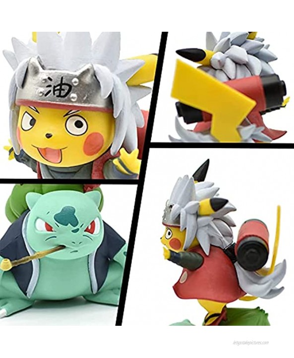 ABROBROKI Pikachu Cosplay Jiraiya Action Figure Statues GK Anime Statue Collection Birthday Gifts PVC 4.72