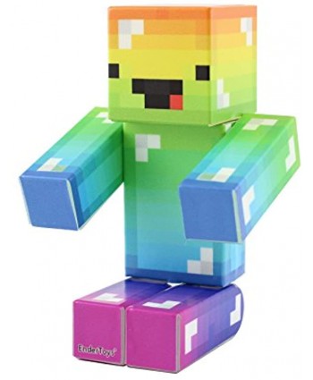 EnderToys Derpy Rainbow Guy Action Figure Toy 4 Inch Custom Series Figurines