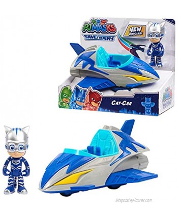 PJ Masks Save the Sky Cat-Car Cat-Boy Figure and Vehicle Blue by Just Play