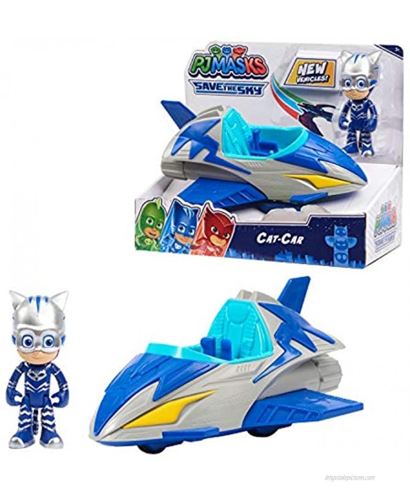 PJ Masks Save the Sky Cat-Car Cat-Boy Figure and Vehicle Blue by Just Play