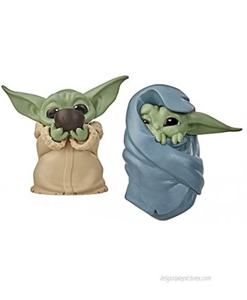 Star Wars The Bounty Collection The Child Collectible Toys 2.2-Inch The Mandalorian “Baby Yoda” Sipping Soup Blanket-Wrapped Figure 2-Pack