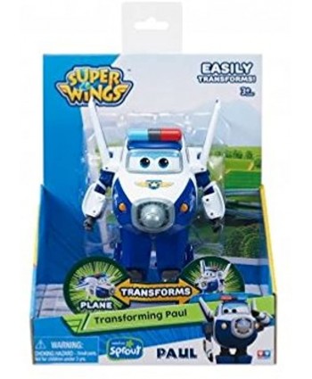 Super Wings 5" Transforming Paul Airplane Toys Vehicle Action Figure | Plane to Robot | Fun Toy Plane for 3 4 5 year old Boys and Girls | Preschool Kids Birthday Gift for Pretend Play