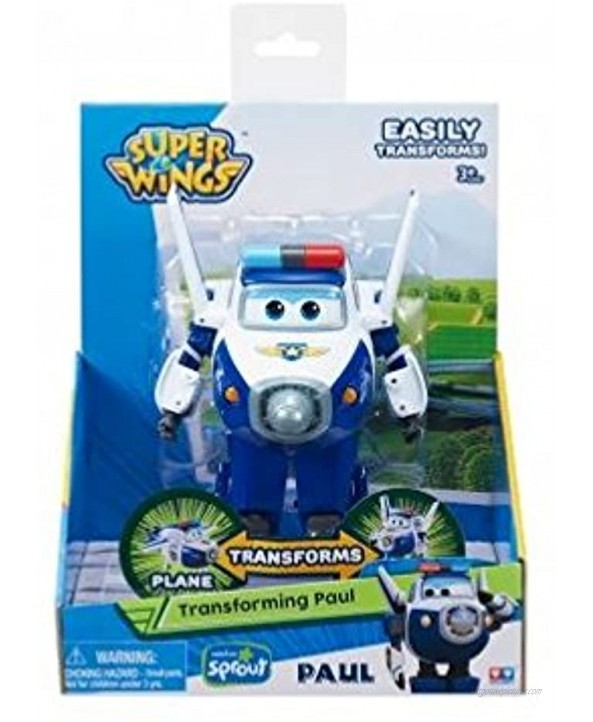 Super Wings 5 Transforming Paul Airplane Toys Vehicle Action Figure | Plane to Robot | Fun Toy Plane for 3 4 5 year old Boys and Girls | Preschool Kids Birthday Gift for Pretend Play