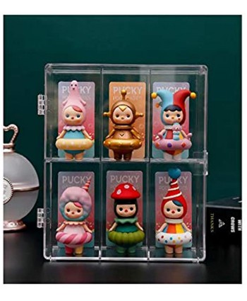 Acrylic Display Rack Case,Acrylic display cases for collectibles Acrylic display case with Door for Figure Display,Mini Figures,Funko Pop,Pop Mart,6 Compartments,Each Compartment: 2.4"x2.2"x3.9"