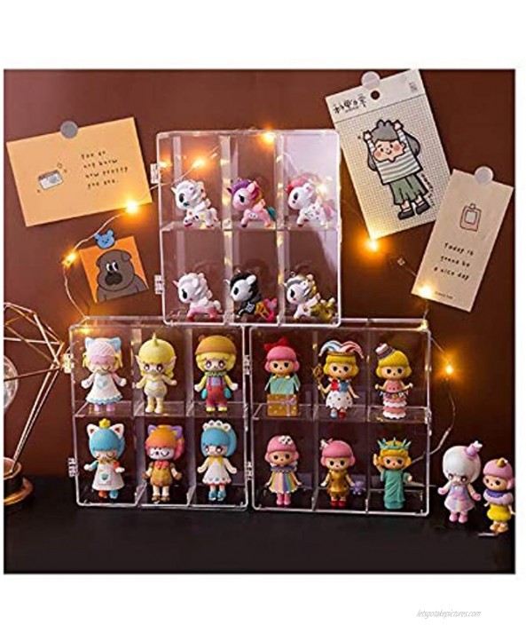 Acrylic Display Rack Case,Acrylic display cases for collectibles Acrylic display case with Door for Figure Display,Mini Figures,Funko Pop,Pop Mart,6 Compartments,Each Compartment: 2.4x2.2x3.9