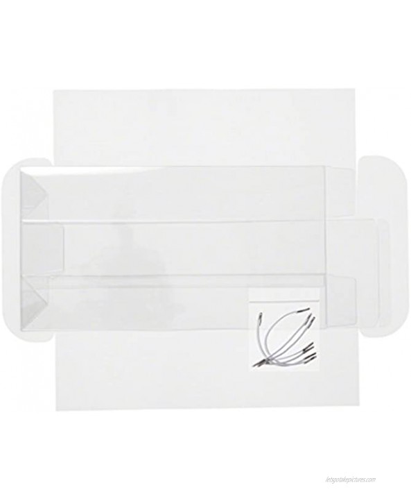 Collecting Warehouse Redoll Clear Folding Display Box with White Liners and White Elastic for 11-12 inch Dolls or Action Figures 4 W x 2.25 D x 13 H Pack of 6