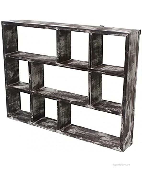 Large 21 Inch Rustic Brown Wood Freestanding & Wall Mountable Shadow Box Display Shelf Shot Glass Rack