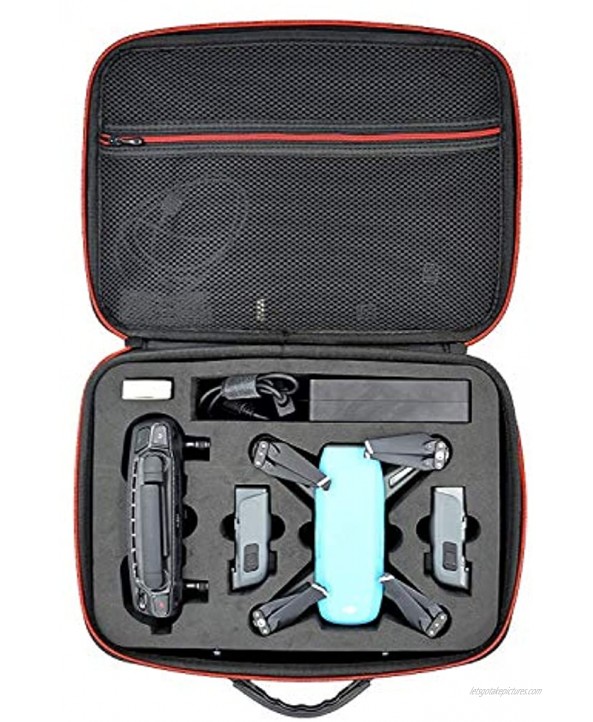 Lighten Hard EVA Black Waterproof Case Lightweight Portable Hand Bag Carrying Suitcase for DJI Spark Drone and Other Spark Accessories