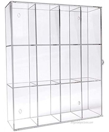 LuDa Transparent 12-Grid Display Case Jewelry Makeup Dolls Diecast Models Makeup Tool Mini Action Figures Protective Boxes Holder Shelf Container
