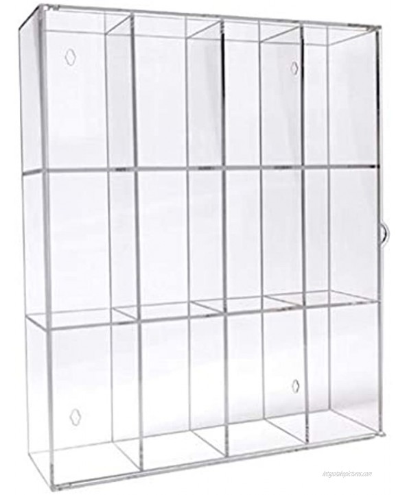 LuDa Transparent 12-Grid Display Case Jewelry Makeup Dolls Diecast Models Makeup Tool Mini Action Figures Protective Boxes Holder Shelf Container