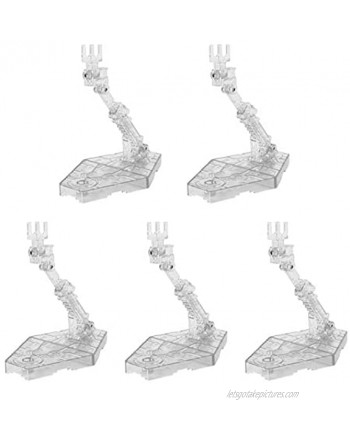 Migaven 5PCS Universal Adjustable Assembly Action Figure Doll Model Support Display Stand Holder Base Bracket Compatible with RG HG SD BB Gundam 1 144 Toy Transparent