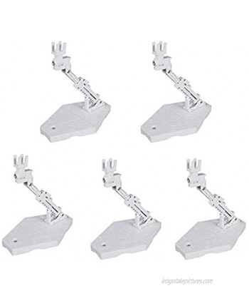 Migaven 5PCS Universal Adjustable Assembly Action Figure Doll Model Support Display Stand Holder Base Bracket Compatible with RG HG SD BB Gundam 1 144 Toy White