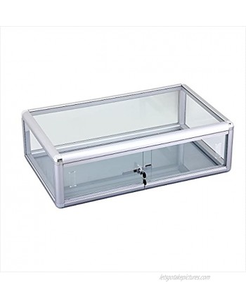 Only Garment Racks Countertop Glass Display Showcase Standard 30 inches Aluminum Frame Front Lock