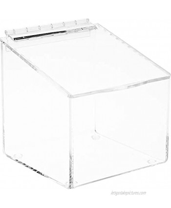 Plymor Clear Acrylic Display Case Box with Angled Top & Hinged Lid 6" x 6" x 6" 2 Pack