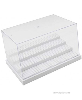 shamjina 4Step Acrylic Dustproof Display Case Fit Model Action Figure Cars Toy Doll White 25x17x14.5cm