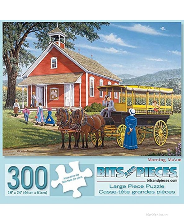 Bits and Pieces Value Set of Three 3 300 Piece Jigsaw Puzzles for Adults Each Puzzle Measures 18 X 24 300 pc Jigsaws Whistle Shop Morning Ma'am Bushels of Fun by Artist John Sloane