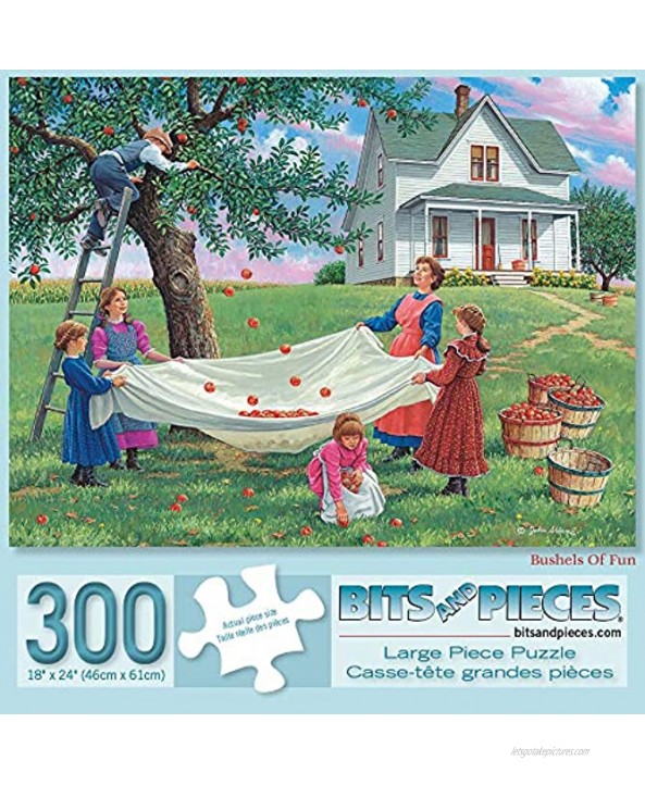 Bits and Pieces Value Set of Three 3 300 Piece Jigsaw Puzzles for Adults Each Puzzle Measures 18 X 24 300 pc Jigsaws Whistle Shop Morning Ma'am Bushels of Fun by Artist John Sloane