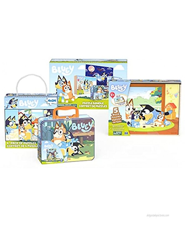 Bluey 11 Puzzle Bundle Set 8- and 24-Piece Wood Fuzzy & Die-Cut Jigsaw Puzzles for Preschoolers and Kids