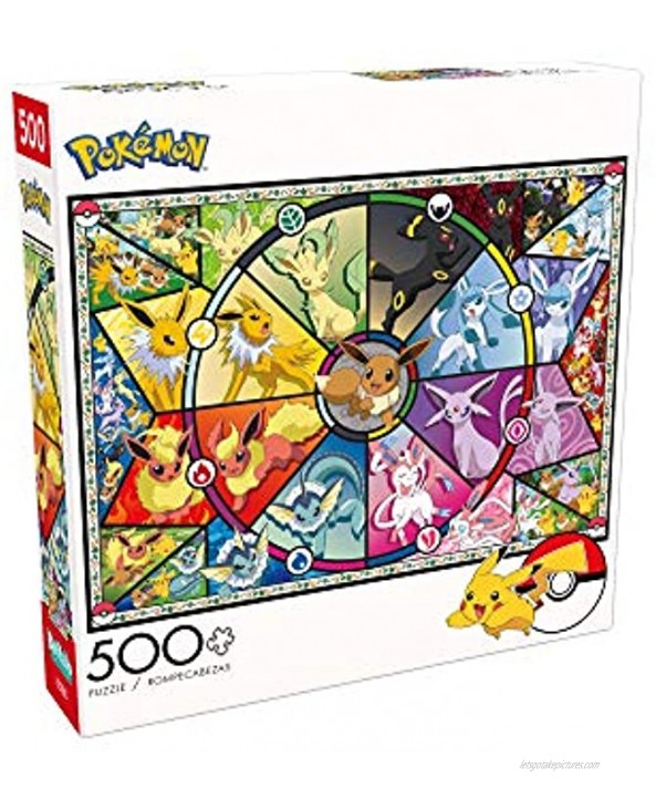 Buffalo Games Pokémon Eevee's Stained Glass 500 Piece Jigsaw Puzzle