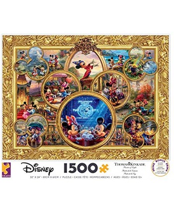 Ceaco Thomas Kinkade The Disney Collection Mickey's 90th Birthday Collage Jigsaw Puzzle 1500 Pieces