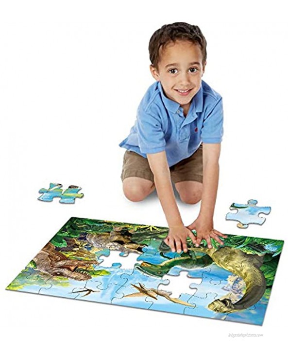 Dinosaur Jigsaw Puzzle for Kids Age 3-5 4-8 Year Old 35 Piece Jumbo Toddler Floor Puzzle for Kid Boy Girl Learning Educational Toy Gift Box