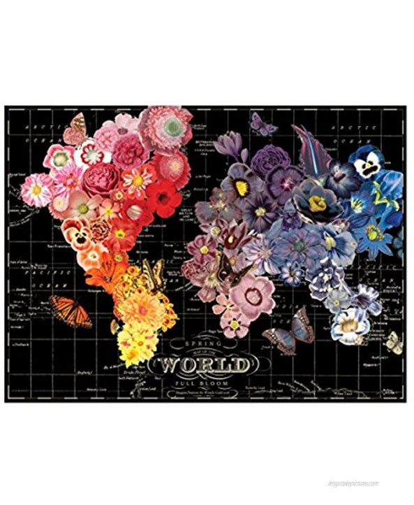 Galison Full Bloom World Map Puzzle