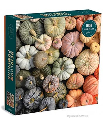 Galison Heirloom Pumpkins Puzzle 1000 Pieces 27” x 20” – Difficult Jigsaw Puzzle Featuring Stunning and Colorful Artwork – Thick Sturdy Pieces Challenging Family Activity