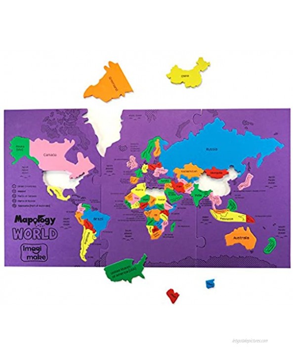 Imagimake: Mapology World- World Map and Its Countries- Learning Aid & Educational Toy- Jigsaw Puzzle- for Kids Age 4 and Above