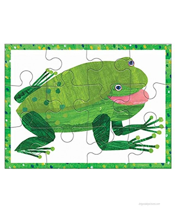 Mudpuppy World of Eric Carle Brown Bear 4-in-A-Box Puzzles Ages 2-5 Each Measures 6”x8 Chunky Puzzles with 4 6 9 and 12 Pieces Featuring Popular Animals Difficulty Level Grows with Child