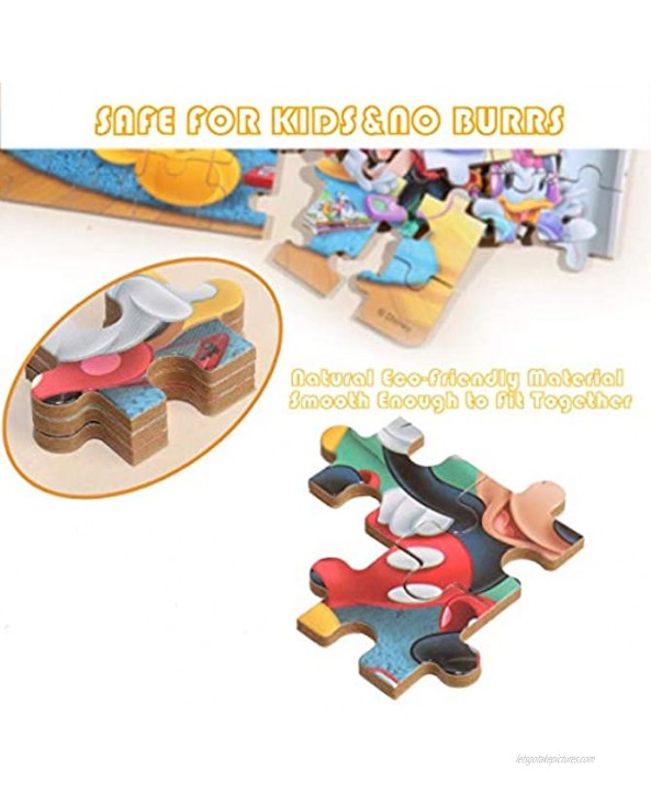 NEILDEN Mickey Mouse Jigsaw Puzzles,Disney 60 Pieces Puzzles for Kids Ages 4-8,Packed in Tin Box,Learning Educational Puzzles for Children Girls and Boys,Puzzle Size:9.2X5.9