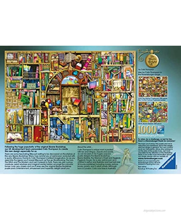 Ravensburger Bizarre Bookshop 2 1000 Piece Jigsaw Puzzle for Adults – Every Piece is Unique Softclick Technology Means Pieces Fit Together Perfectly