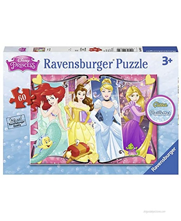 Ravensburger Disney Princess Heartsong 60 Piece Glitter Jigsaw Puzzle for Kids – Every Piece is Unique Pieces Fit Together Perfectly