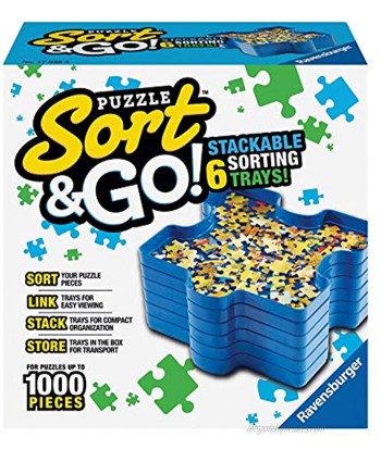 Ravensburger Sort and Go Jigsaw Puzzle Accessory Sturdy and Easy to Use Plastic Puzzle Shaped Sorting Trays to Organize Puzzles Up to 1000 Pieces